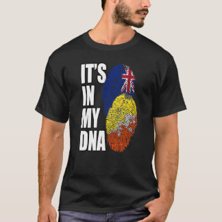 T-shirt Néo-Zélandais et Bhoutanais mélange ADN Drapeau Pa
