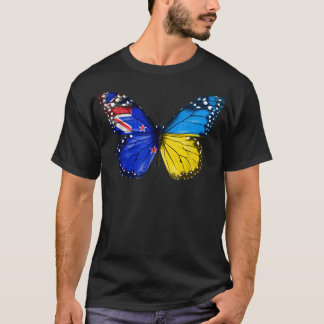 T-shirt Néo-Zélandais Papillon drapeau ukrainien Nouvelle-