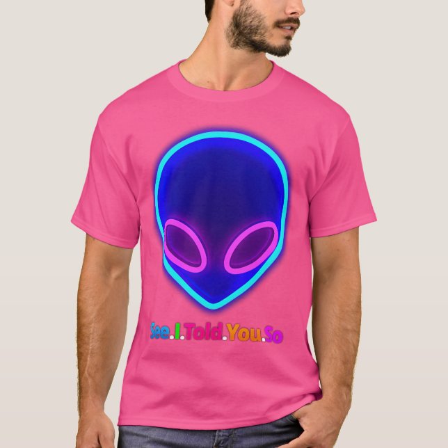 T-shirt Neon Alien Head (Devant)