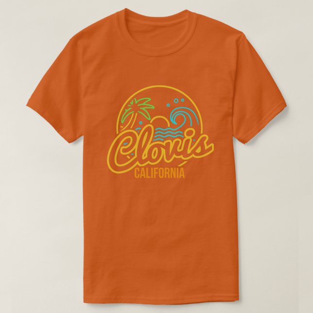 T-shirt Neon Beach Clovis Californie (Design devant)