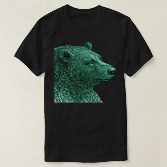 T-shirt Neon Bear Line Art | Modern Wildlife Illustration (Design devant)
