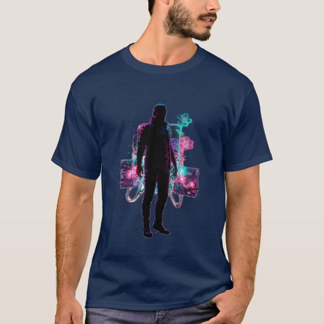 T-shirt Neon Bloom : Croissance basée sur la technologie (Devant)