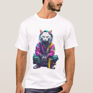T-shirt Neon Cat : Cyberpunk Streetwear