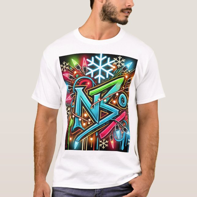 T-shirt Neon Christmas Lights T shirt (Devant)