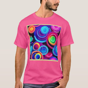 T-shirt Neon Circles Art Abstrait