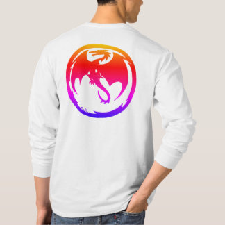T-shirt Neon Dragon men white long sleeve shirt back