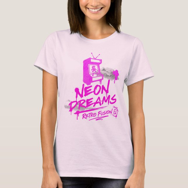 T-shirt Neon Dreams Rétro Fusion – Graffiti Arcade (Devant)