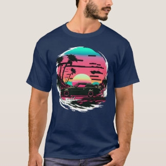 T-shirt Neon Dreams Rétro Wave Vibe de voiture rétro