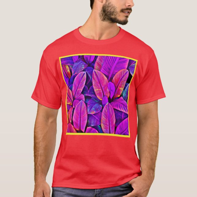 T-shirt Neon Elegance Vivid Leaf Radiation (Devant)