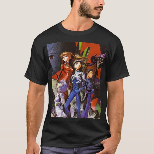 T-shirt Neon Genesis Evangelion ANIME MANGA CARTOON MEME (Devant)