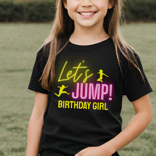 T-shirt Neon Glow Trampoline Party Jump Anniversaire
