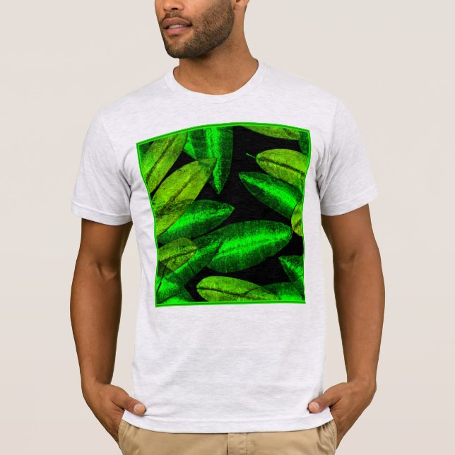 T-shirt Neon Green Art Feuille. Acheter maintenant (Devant)