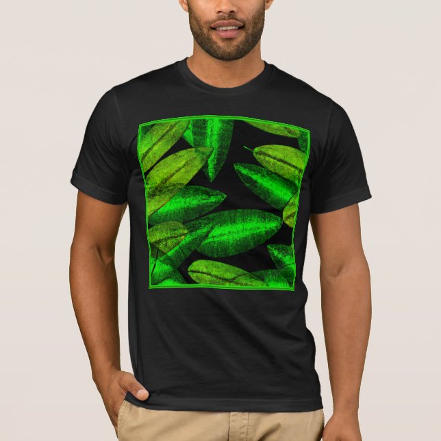 T-shirt Neon Green Art Feuille. Acheter maintenant (Devant)
