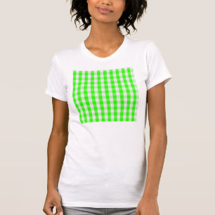 T-shirt Neon Green En vichy Motif par Shirley Taylor