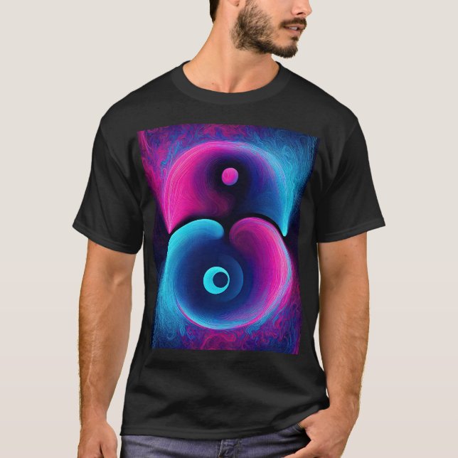 T-shirt Neon Harmony : Une interprétation moderne de Yin Y (Devant)