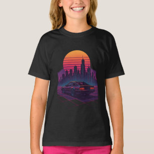 T-shirt Neon Horizon Drive – Ville rétro synthwave vintage