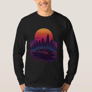 T-shirt Neon Horizon Drive – Ville Synthwave Rétro Vintage
