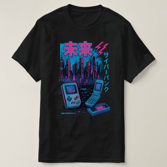 T-shirt Neon Japon des années 90 (Design devant)