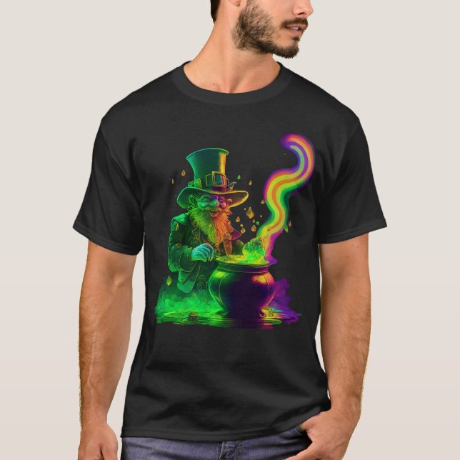 T-shirt Neon Leprechaun Rainbow (Devant)