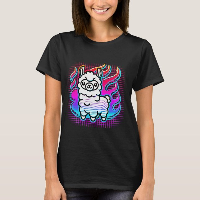 T-shirt Neon Llama Vibes (Devant)