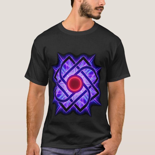 T-Shirt Neon Mandala – Lueur Violette (Devant)