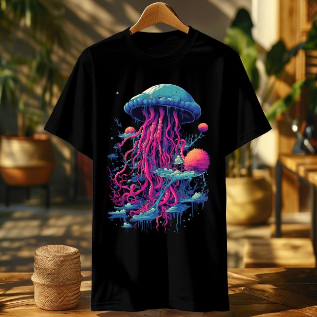 T-shirt Néon méduse psychédélique : Rhapso aquatique vibra (Créateur téléchargé)
