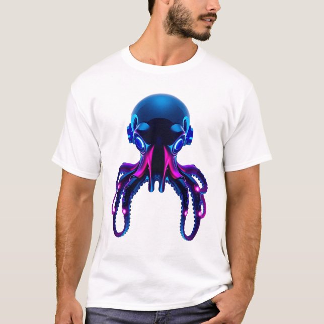 T-shirt Neon OctoRobot Face (Devant)