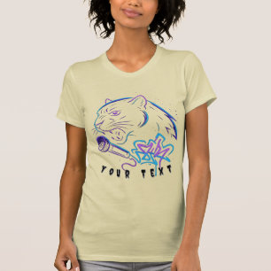 T-shirt Neon Panther Graffiti Mic Art