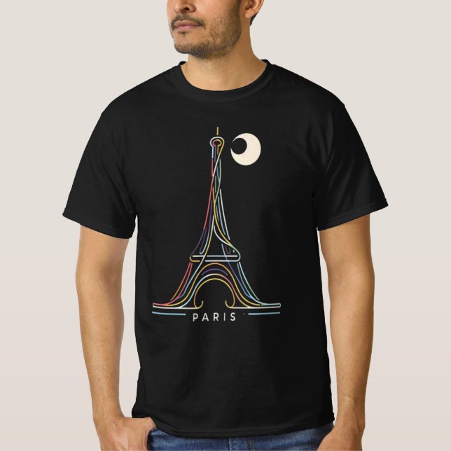 T-shirt Neon Paris Glow (Devant)