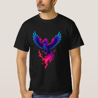 T-shirt Neon Phoenix Rebirth – Vibrant Mythical Firebird 