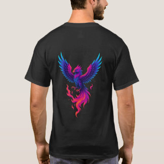 T-shirt Neon Phoenix Rebirth – Vibrant Mythical Firebird D