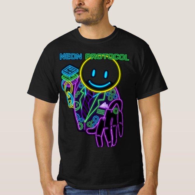 T-shirt Neon Protocol : Sourire Cyber-Numérique (Devant)