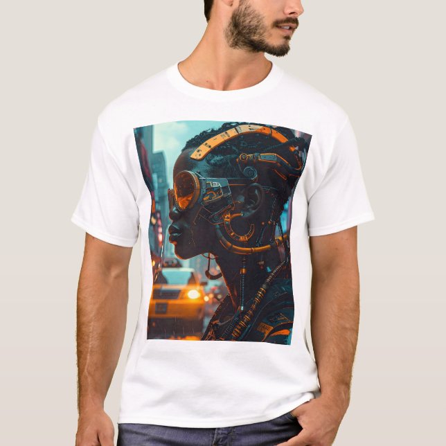 T-shirt Neon Pulse : Sentinelle Cybernétique (Devant)