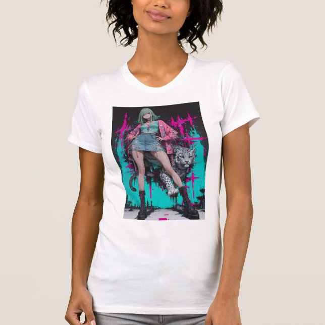 T-shirt Neon Punk Girl (Devant)