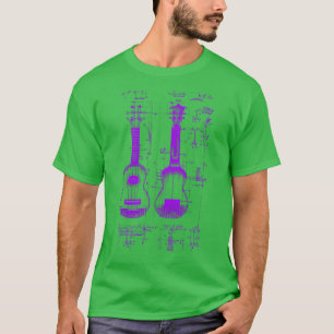 T-shirt Neon Purple Ukulele Da Vinci