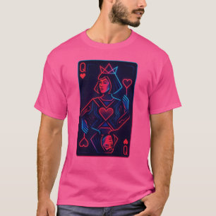T-shirt Neon Queen of Hearts — Synthwave rétro-futuriste