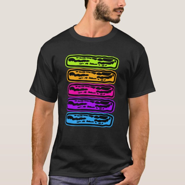 T-shirt Neon Rainbow Bacon Lover (Devant)