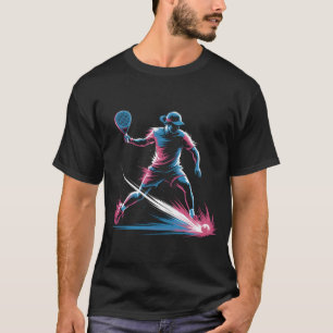 T-Shirt Néon Rétro pour Joueur de Padel, Style 80s