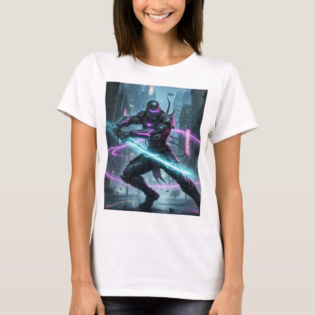 T-shirt Neon Samurai Warrior Shirt (Devant)