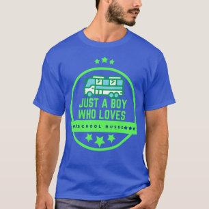 T-shirt Neon signe juste un garçon qui aime les bus scolai