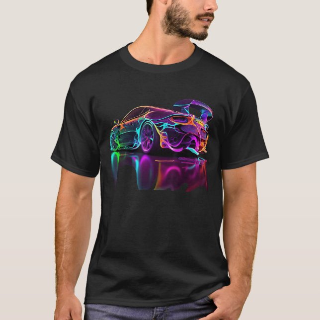 T-shirt Neon Sports Car retro (Devant)