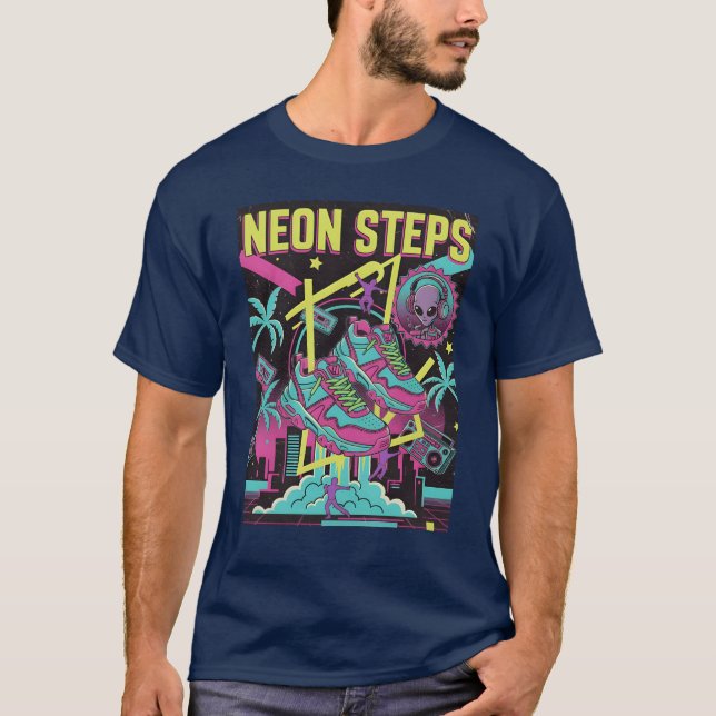T-shirt Neon Steps Rétro Athlétique rétro (Devant)