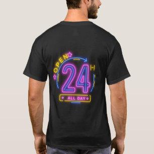 T-shirt Neon Stores ouvert 24h/24 Cling Templet