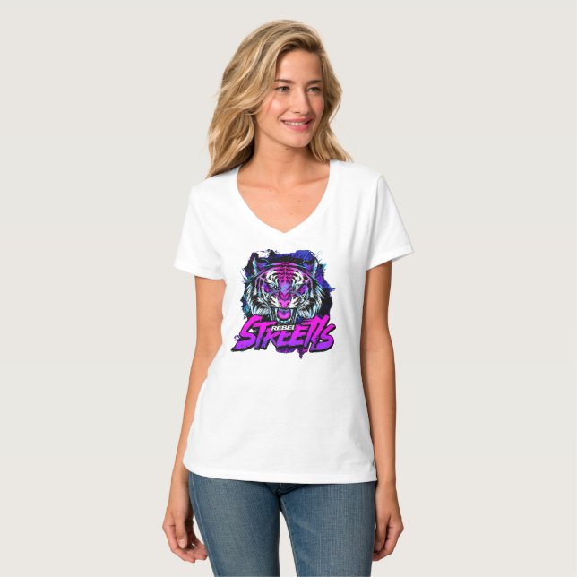 T-shirt Neon Tiger Urban Strewear Design (Devant entier)