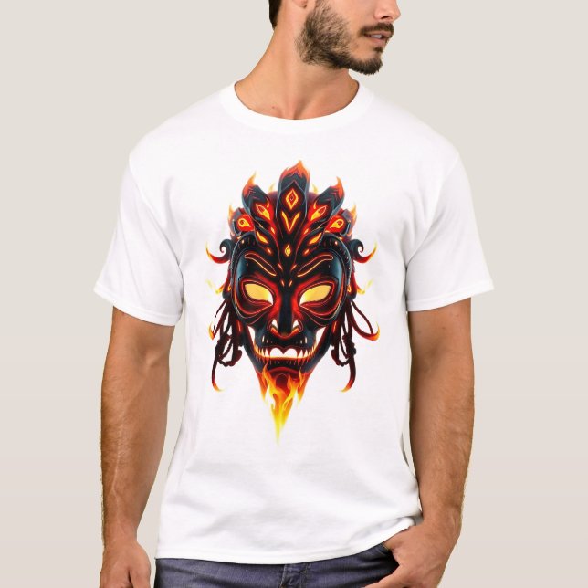 T-shirt Neon Tribal Face Art (Devant)