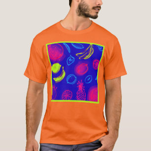 T-shirt Neon Tropical Fruits Motif Art. Acheter Maintenant