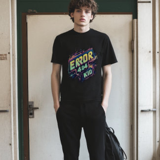 T-shirt Neon Viral Glitch 404 Tee