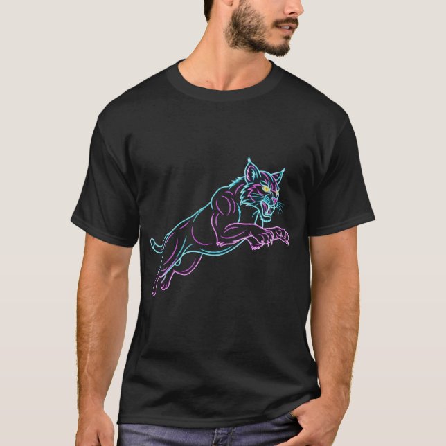 T-shirt Neon Wildcat Black Tee (Devant)