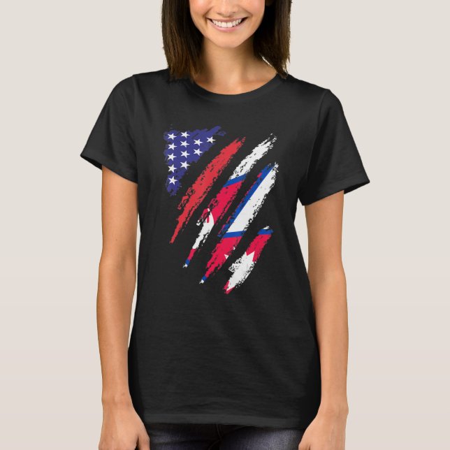 T-shirt Népal Américain Drapeau Cultivé USA Patriot Hérita (Devant)