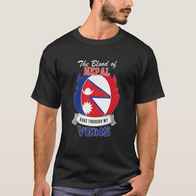 T-shirt Népal dans mes veines (Devant)